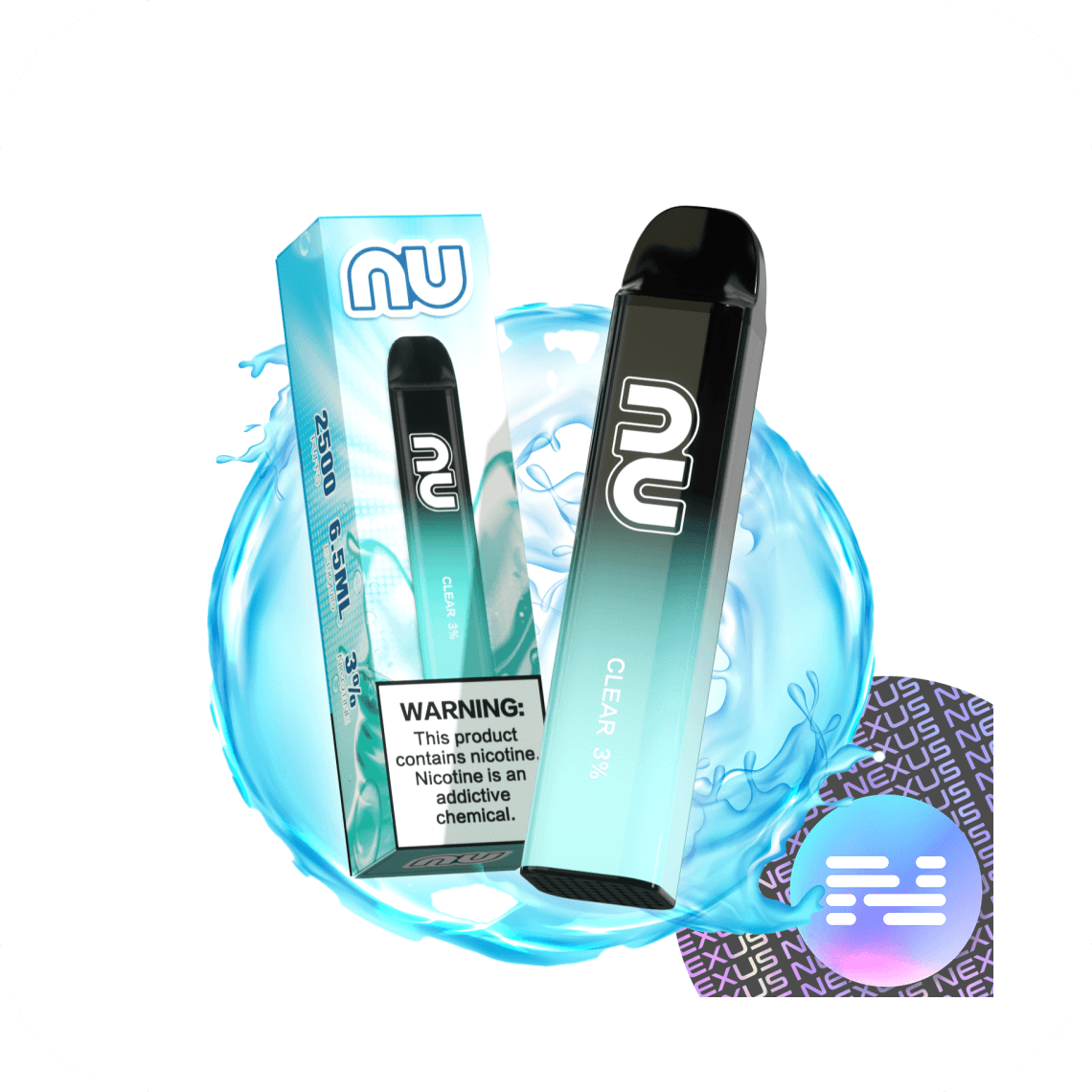 Crave Max NU Clear 3% 2500 puffs