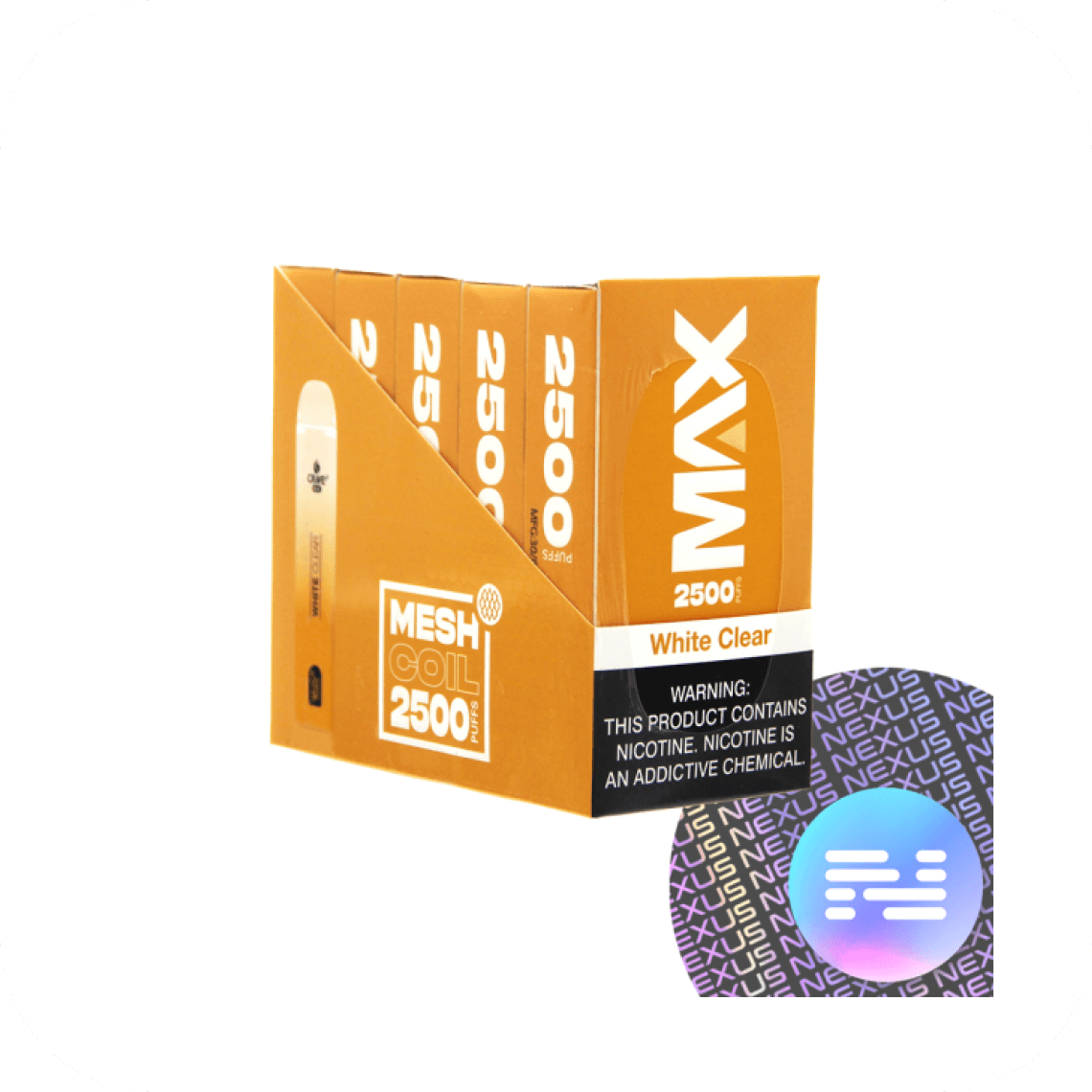 Crave Max White Clear 3% 2500 puffs