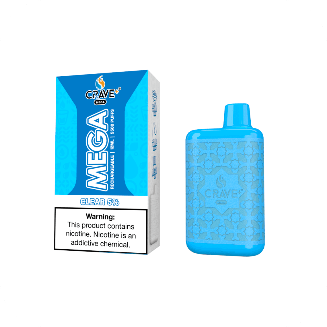 Crave Mega Clear100  5% 5500 Puffs