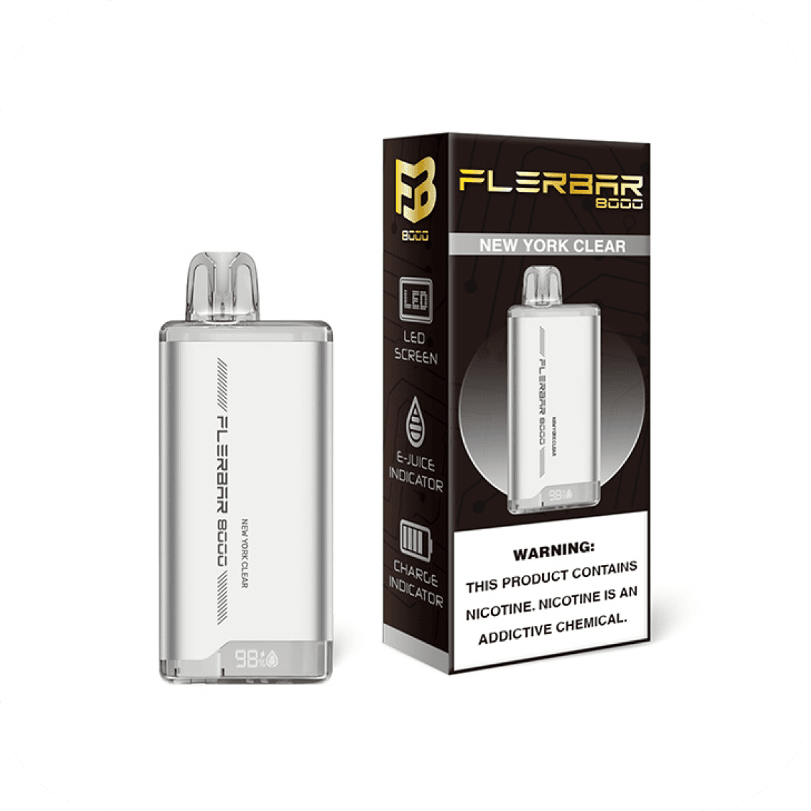 FLERBAR 8K PUFF CRYSTAL CLEAR 3%