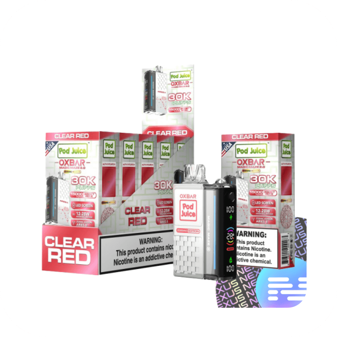 POD JUICE OXBAR CLEAR RED 30K PUFFS