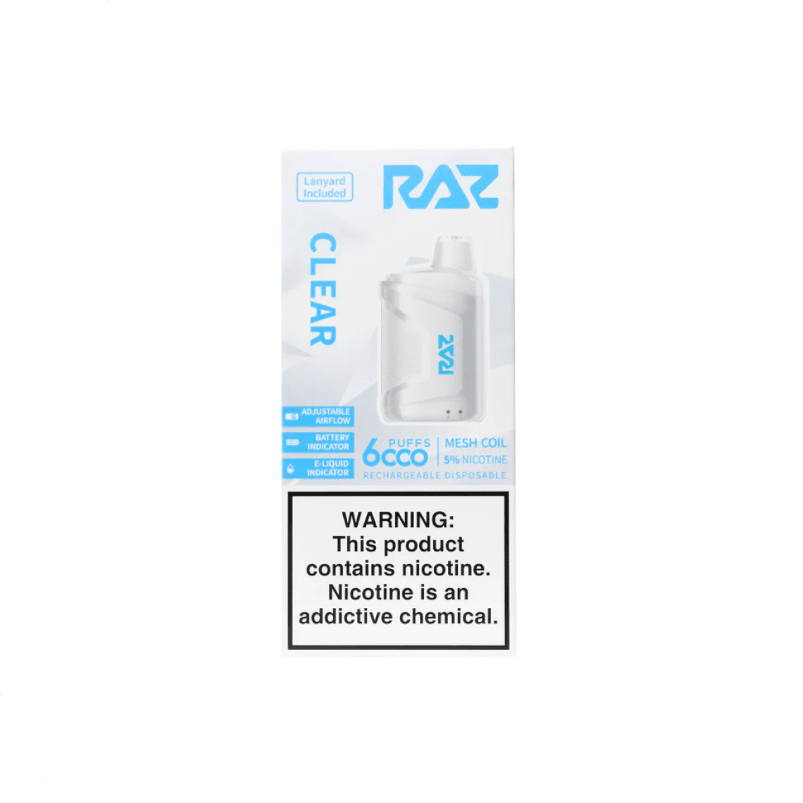 RAZ Disposable Clear 5% 6000 puffs