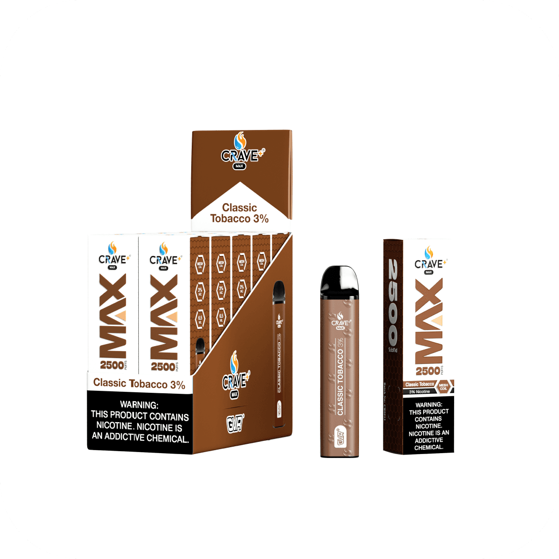 CRAVE MAX CUBAN TOBACCO 3% 2500 PUFFS