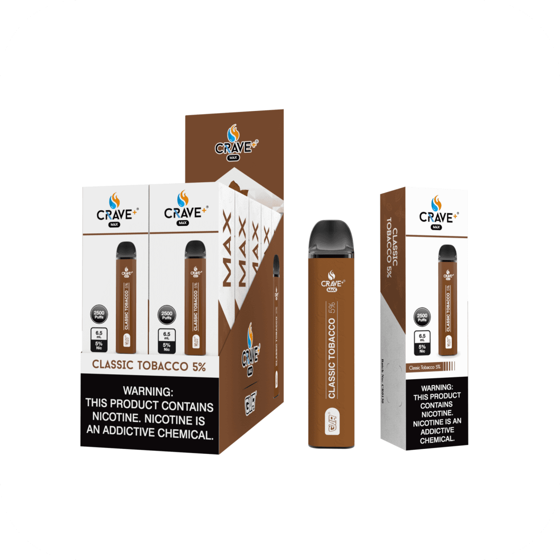 CRAVE MAX CUBAN TOBACCO 5% 2500 PUFFS