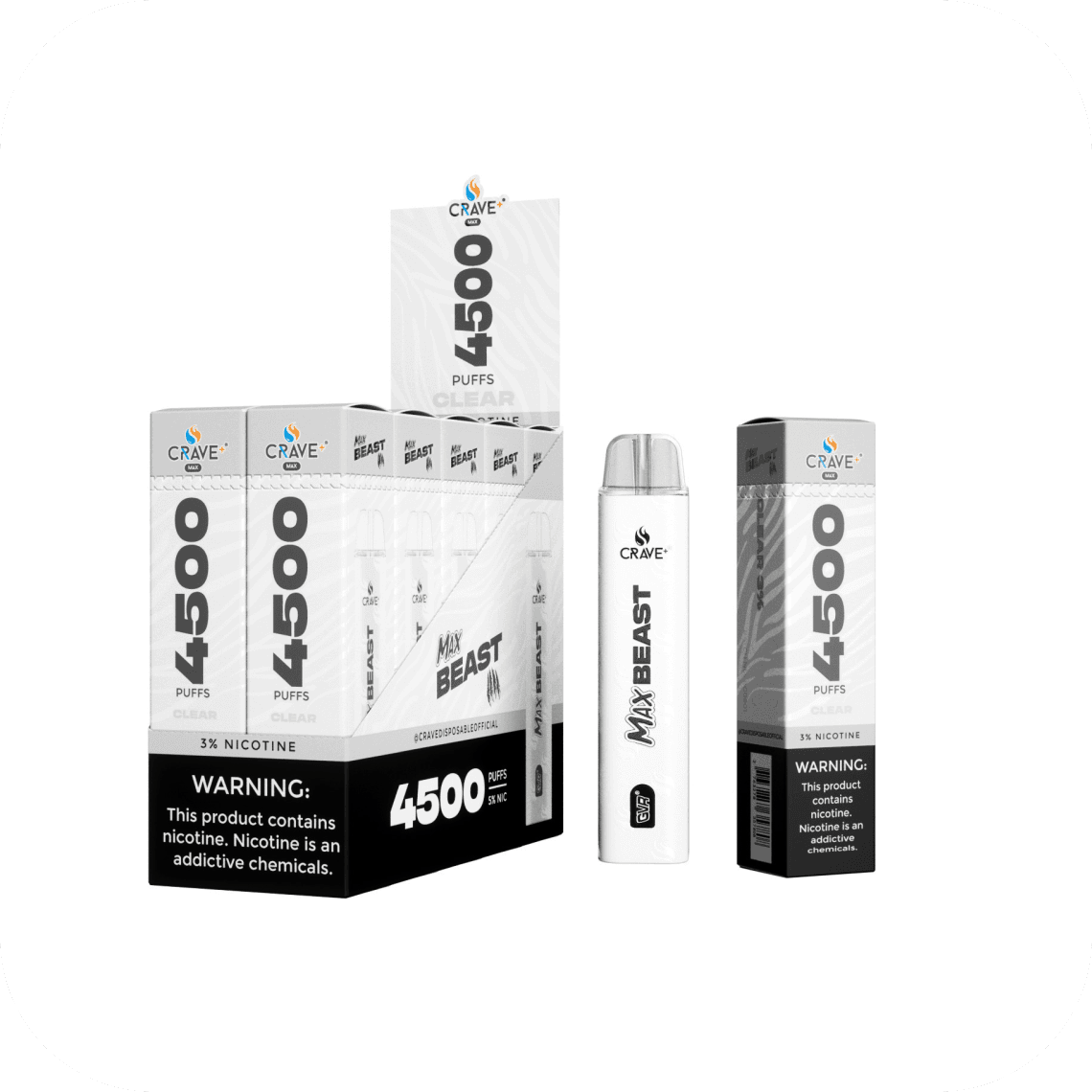 Crave Max Beast Smooth CLEAR 3% 4500 puffs