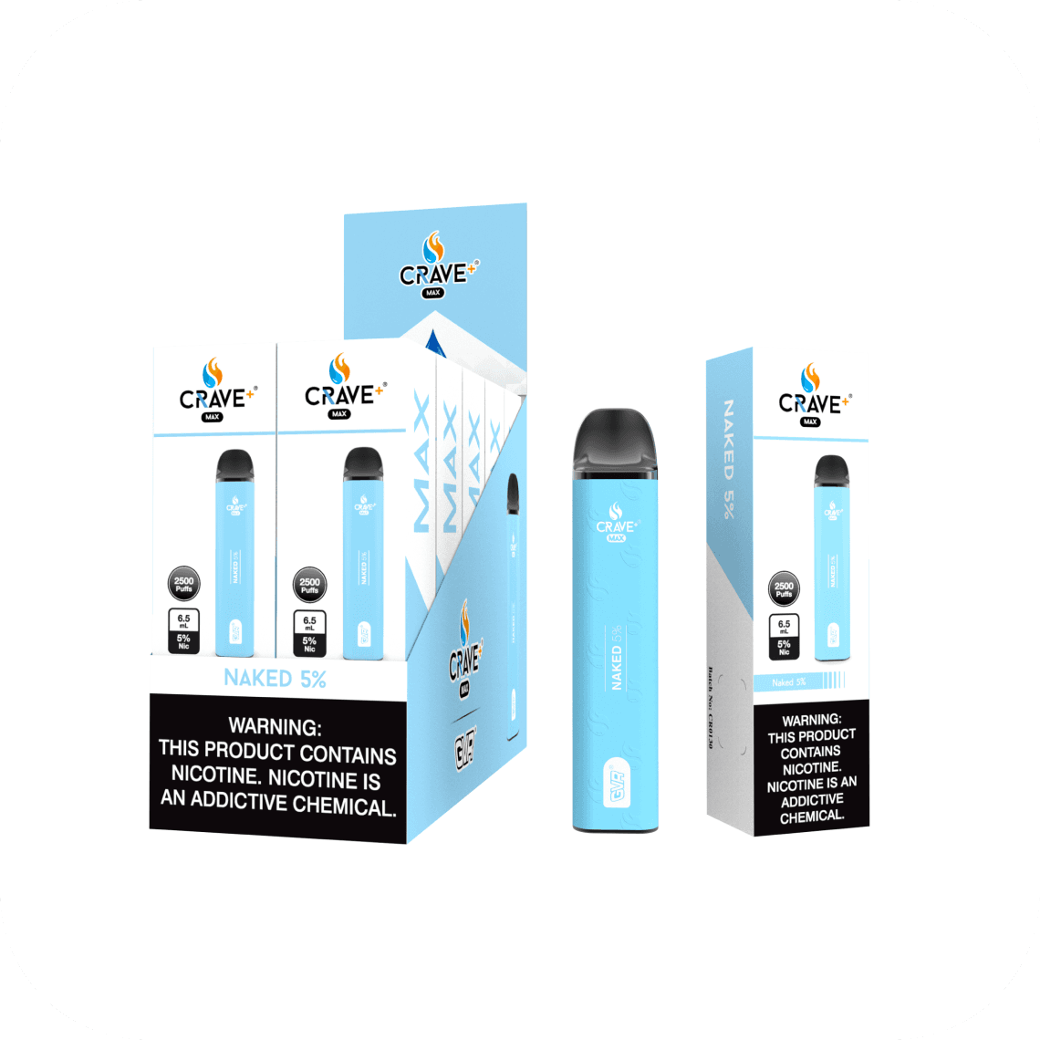 Crave Max naked clear 3% 2500 puffs