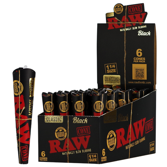 Raw Slow Burning Cones 1 1/4 6Pk