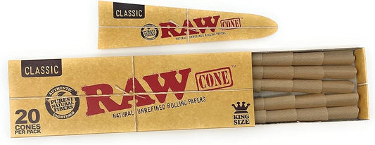 RAW CONES ORG KING 20PACK