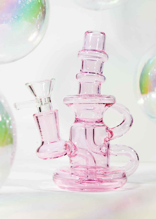 10" Strio Recycler Bong - Pink