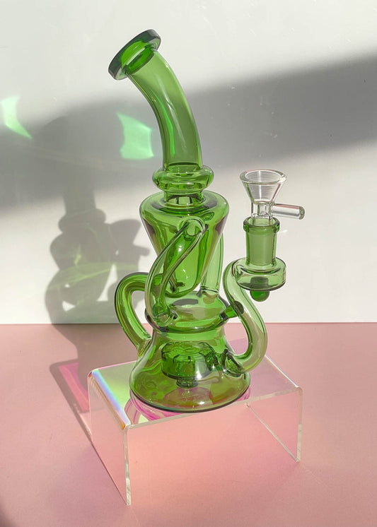 10" Strio Recycler Bong - Lime Green