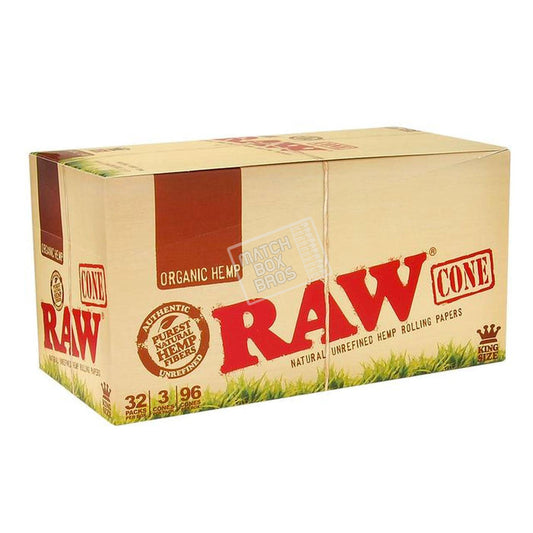Raw Organic Hemp King Size Cones 3Pk